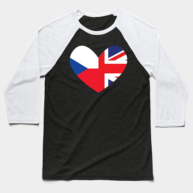 Czech United Kingdom Flags Baseball T-Shirt by c1337s